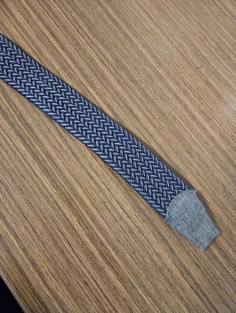 Cuater Woven Belt with Silvertone Buckle